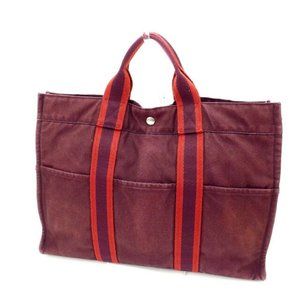 Authentic Hermes Tote bag Fourre Tout Purple Red Woman  Used